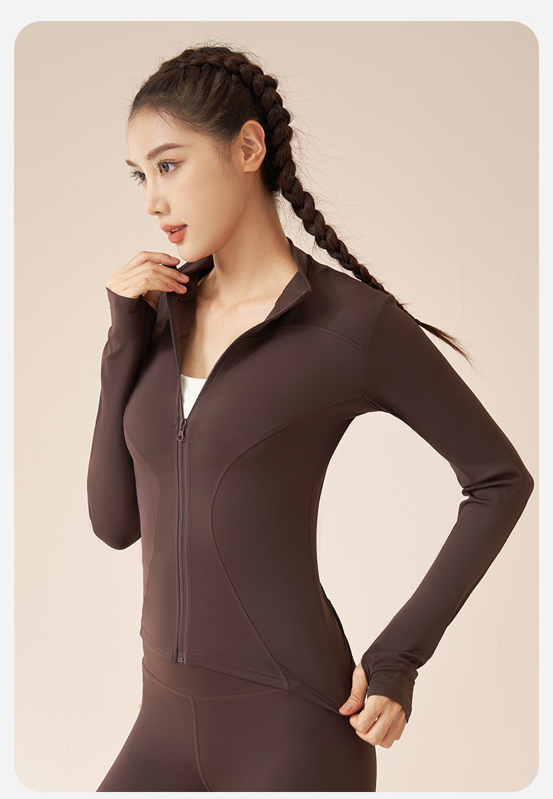 New Colors Jacket Slim Fit Long Sleeved Fitness Coat