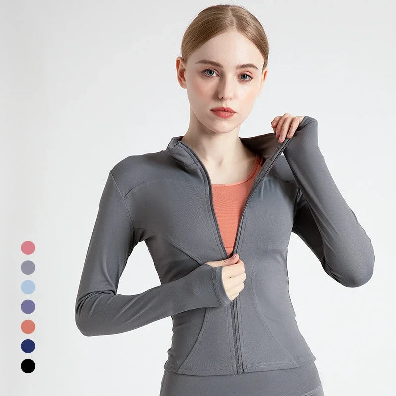 New Colors Jacket Slim Fit Long Sleeved Fitness Coat