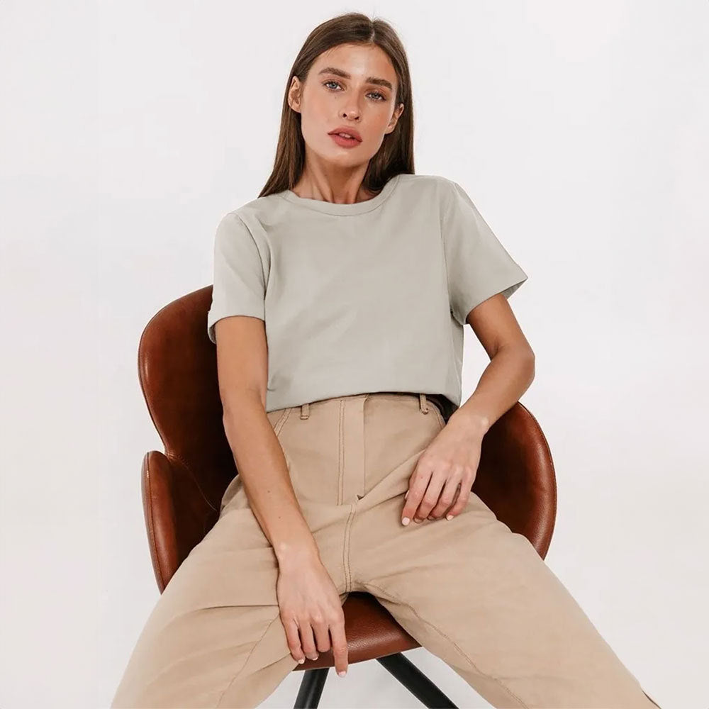 Casual Round-Neck Short Sleeve T-shirt