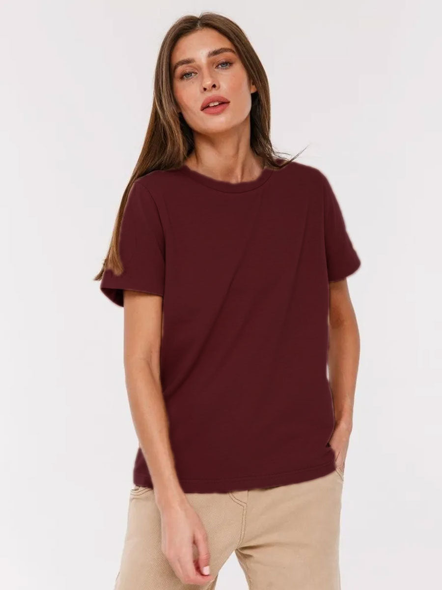 Casual Round-Neck Short Sleeve T-shirt