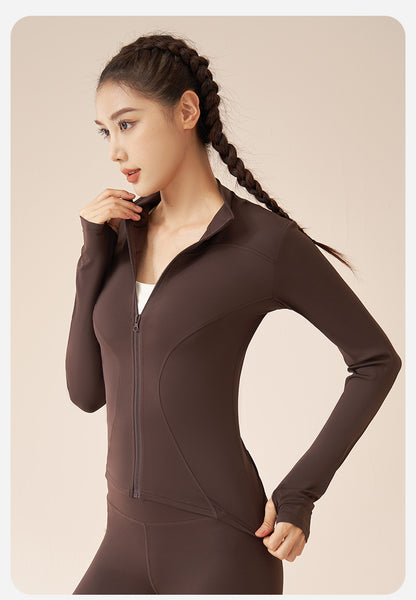 New Colors Jacket Slim Fit Long Sleeved Fitness Coat