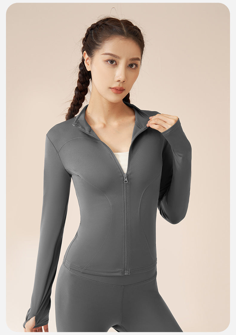 New Colors Jacket Slim Fit Long Sleeved Fitness Coat