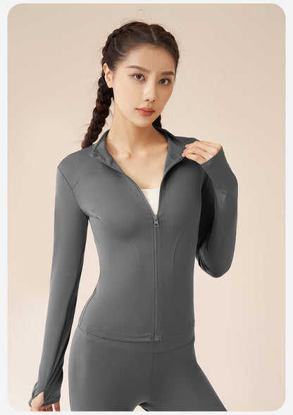 New Colors Jacket Slim Fit Long Sleeved Fitness Coat
