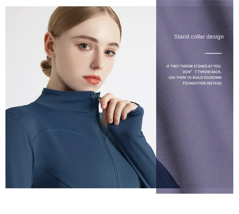 New Colors Jacket Slim Fit Long Sleeved Fitness Coat