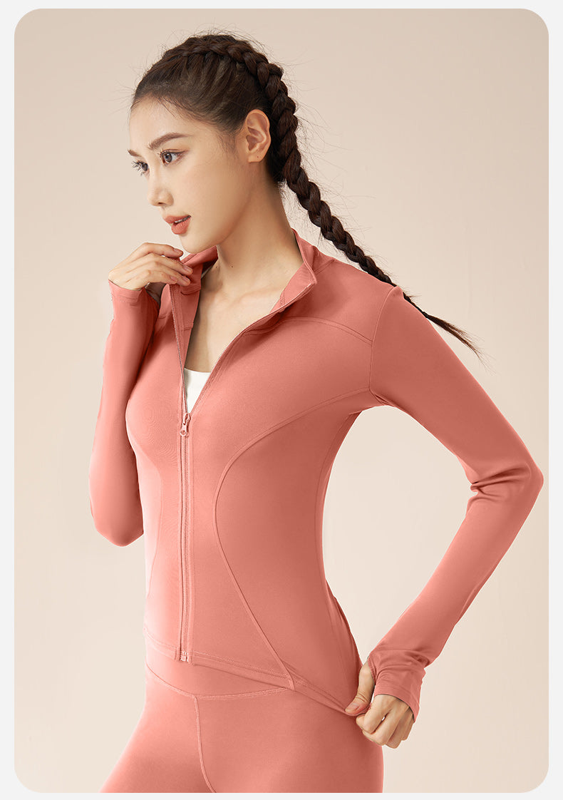 New Colors Jacket Slim Fit Long Sleeved Fitness Coat