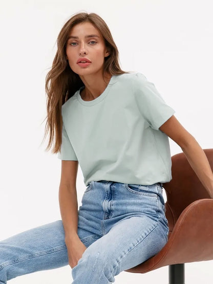 Casual Round-Neck Short Sleeve T-shirt