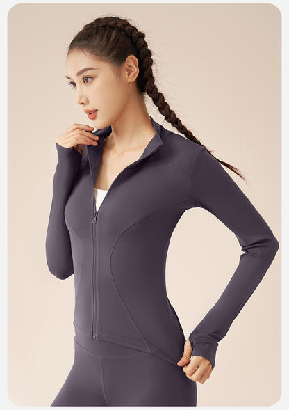 New Colors Jacket Slim Fit Long Sleeved Fitness Coat