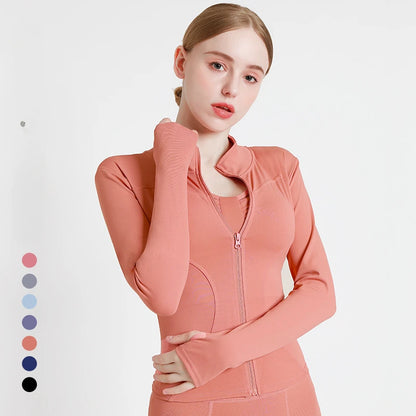New Colors Jacket Slim Fit Long Sleeved Fitness Coat