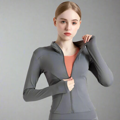 New Colors Jacket Slim Fit Long Sleeved Fitness Coat
