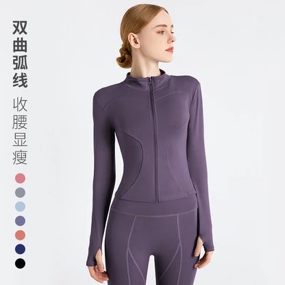 New Colors Jacket Slim Fit Long Sleeved Fitness Coat