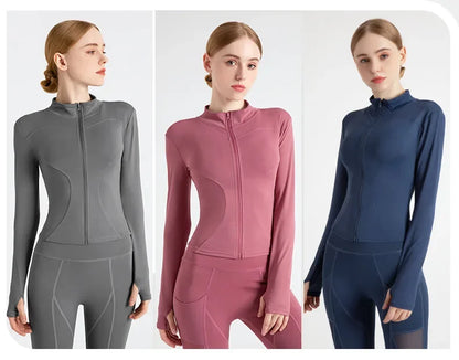 New Colors Jacket Slim Fit Long Sleeved Fitness Coat