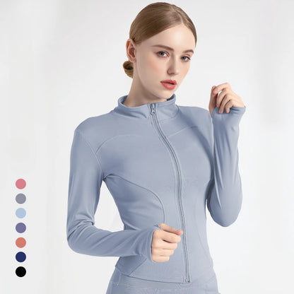 New Colors Jacket Slim Fit Long Sleeved Fitness Coat