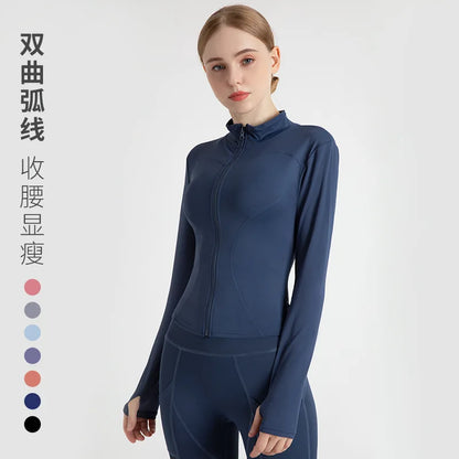 New Colors Jacket Slim Fit Long Sleeved Fitness Coat