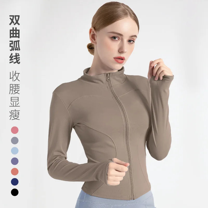 New Colors Jacket Slim Fit Long Sleeved Fitness Coat