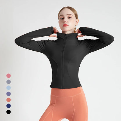 New Colors Jacket Slim Fit Long Sleeved Fitness Coat