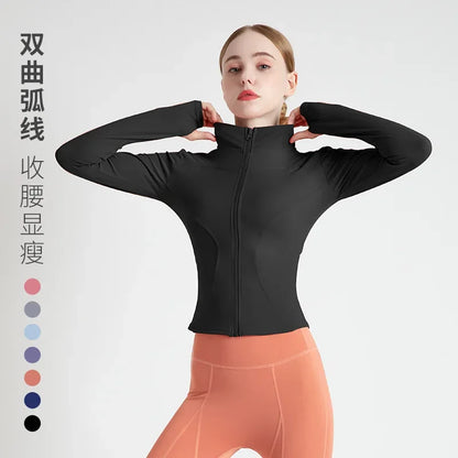 New Colors Jacket Slim Fit Long Sleeved Fitness Coat