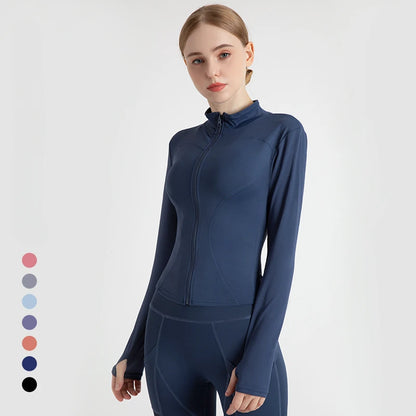 New Colors Jacket Slim Fit Long Sleeved Fitness Coat