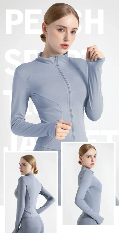New Colors Jacket Slim Fit Long Sleeved Fitness Coat