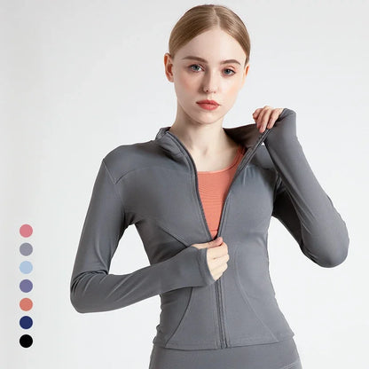 New Colors Jacket Slim Fit Long Sleeved Fitness Coat