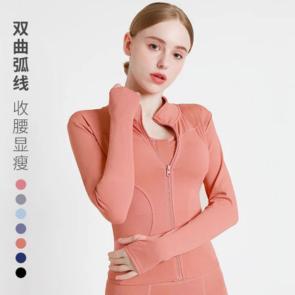 New Colors Jacket Slim Fit Long Sleeved Fitness Coat