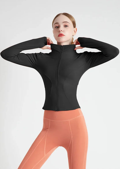 New Colors Jacket Slim Fit Long Sleeved Fitness Coat