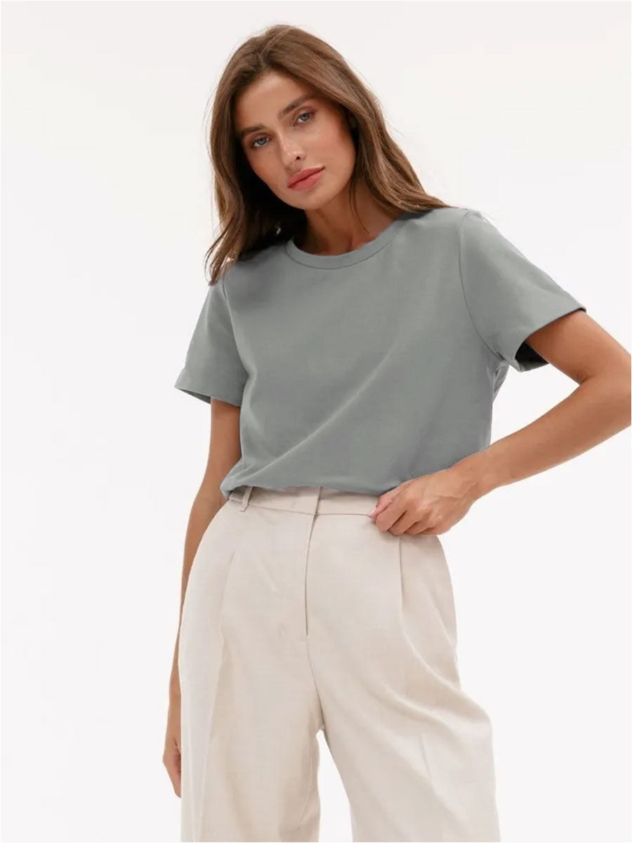 Casual Round-Neck Short Sleeve T-shirt