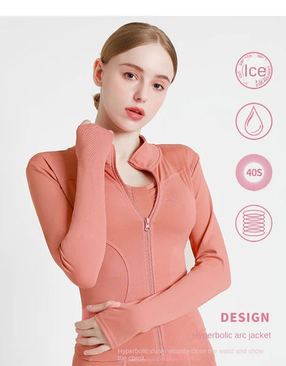 New Colors Jacket Slim Fit Long Sleeved Fitness Coat