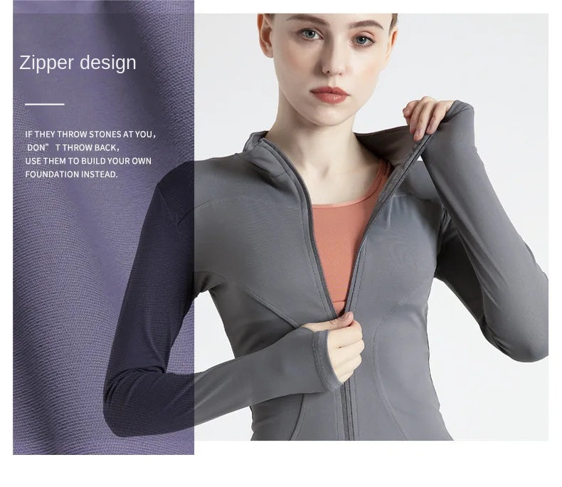 New Colors Jacket Slim Fit Long Sleeved Fitness Coat