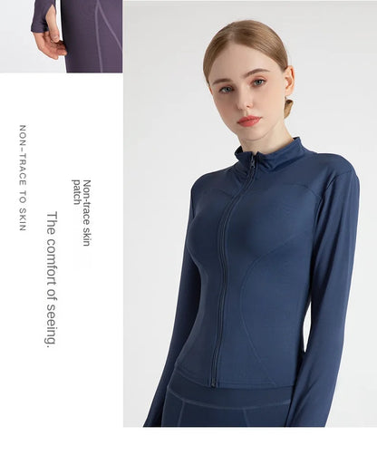 New Colors Jacket Slim Fit Long Sleeved Fitness Coat
