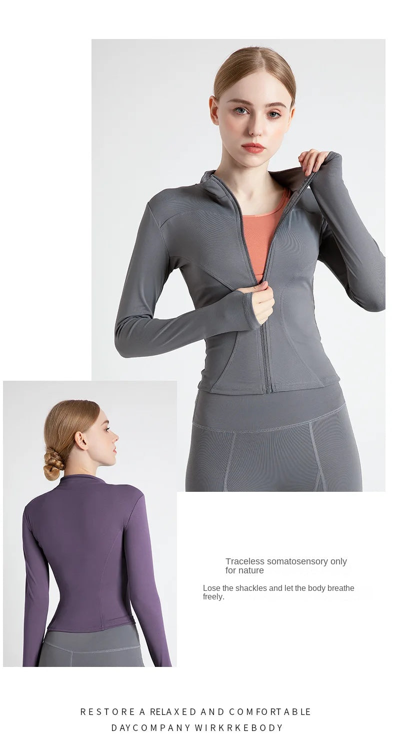 New Colors Jacket Slim Fit Long Sleeved Fitness Coat