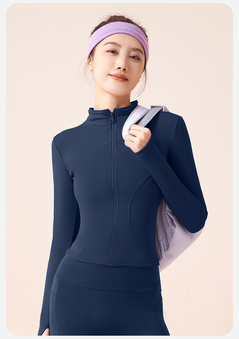 New Colors Jacket Slim Fit Long Sleeved Fitness Coat