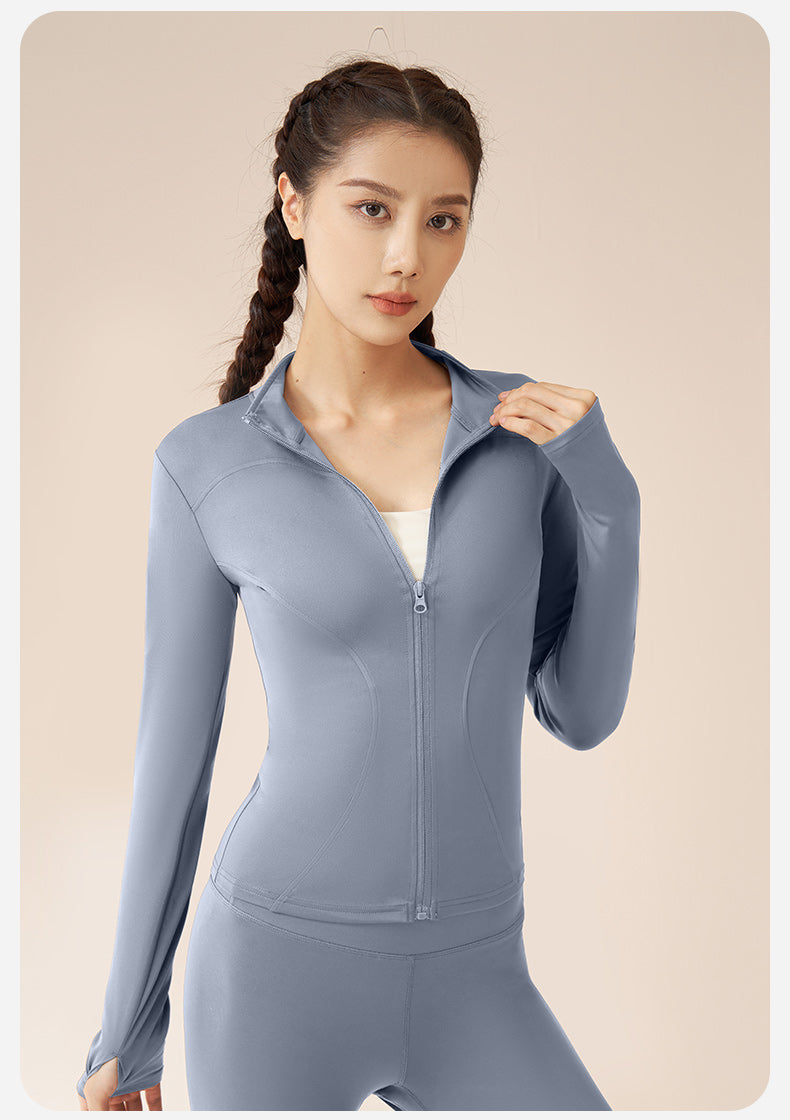 New Colors Jacket Slim Fit Long Sleeved Fitness Coat