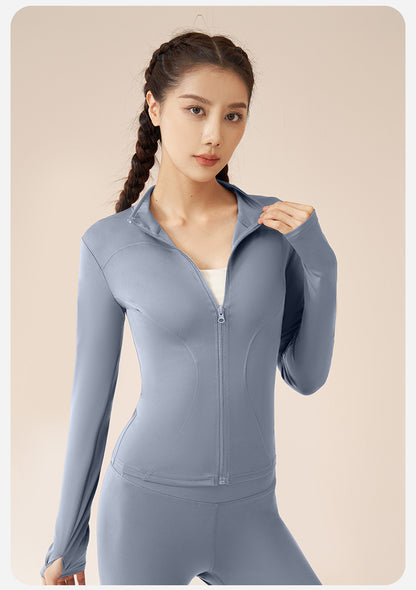 New Colors Jacket Slim Fit Long Sleeved Fitness Coat