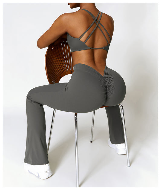 High-waist Booty Wide Leggings 2-Piece Yoga Set
