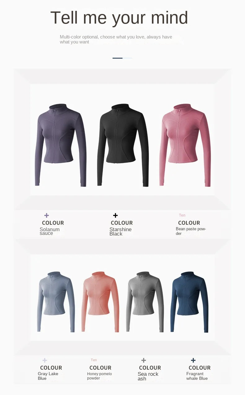 New Colors Jacket Slim Fit Long Sleeved Fitness Coat