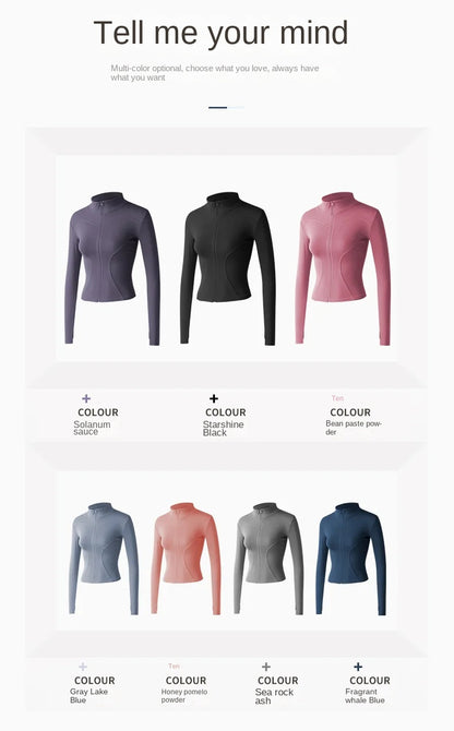 New Colors Jacket Slim Fit Long Sleeved Fitness Coat